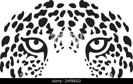Vektorgrafik Jaguar Eyes – Schwarz-Weiß-Vektorgrafik Stock Vektor