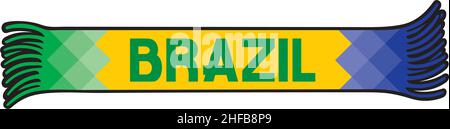 Flagge von Brasilien Farben - Sport Fans Schal Vektor-Illustration Stock Vektor