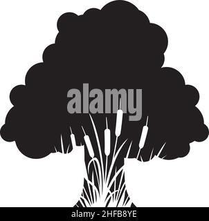 Vektordarstellung „Baum und Schilf“ Stock Vektor