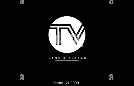 TV, VT abstrakte Buchstaben Logo-Monogramm Stock Vektor
