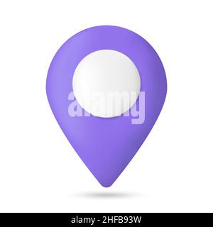 Realistisches 3D-Karten-Pin-Zeigersymbol Stock Vektor