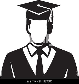 Vektorsymbol für graduierte Illustrationen für Studenten Stock Vektor