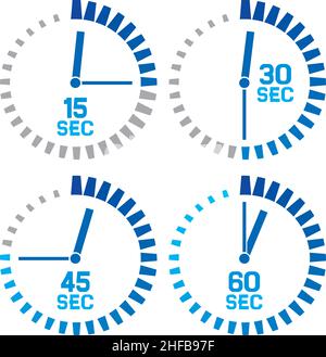 Vektordarstellung der Sekundenuhr-Symbole Stock Vektor