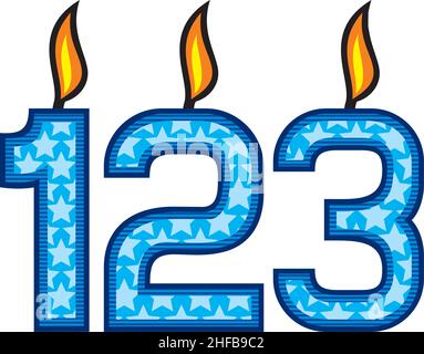Geburtstag Kerzen Zahl Vektor Illustration Stock Vektor
