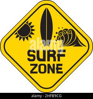Vektor-Illustration für Surfzonen-Zeichen Stock Vektor