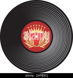 Vektordarstellung der Vinylscheibe (Schallplatte) Stock Vektor