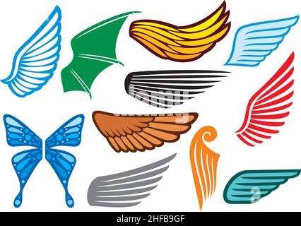 Vektorgrafik der Wings Collection Stock Vektor