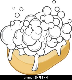 Nasse Seife mit Schaumeinsatz Stock Vektor