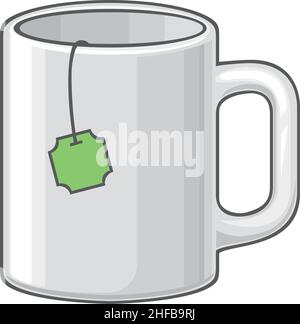 Heiße Tasse mit Tee Vektor Illustration Stock Vektor
