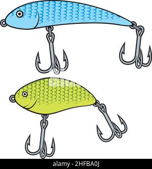 Angeln Köder Wobbler Sammlung Vektor Illustration Stock Vektor