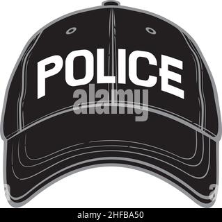 Polizei Baseballmütze Vektor-Illustration Stock Vektor