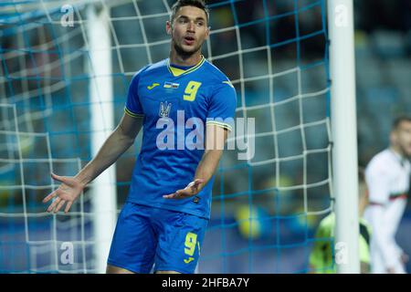 Ukraine, Odessa - 11. November 2021. Roman Jaremtschuk (Ukraine) während des Spiels zwischen der Ukraine und Bolgaria, Tschernomorez-Stadion Stockfoto