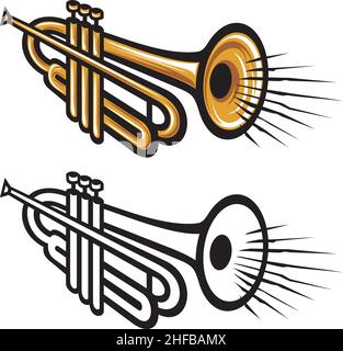 Trompete Musik Instrument Vektor Illustration Stock Vektor