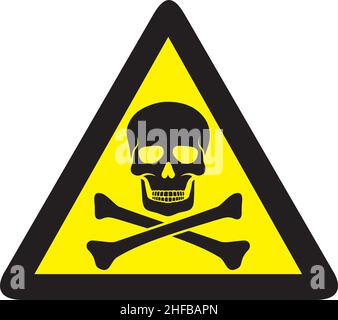 Vektor-Illustration von Gefahrensymbol mit Schädelsymbol Stock Vektor