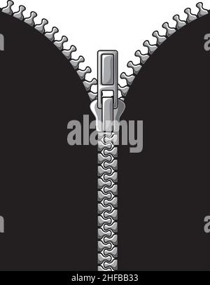 Vektorgrafik mit Reißverschluss öffnen Stock Vektor