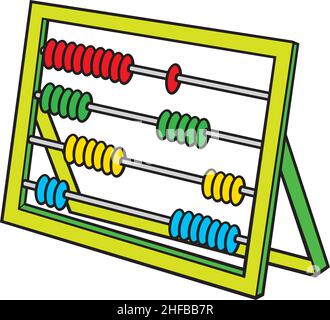 Abacus mit vielen bunten Perlen Vektorgrafik Stock Vektor