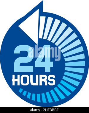 24 Stunden Symbolvektordarstellung Stock Vektor