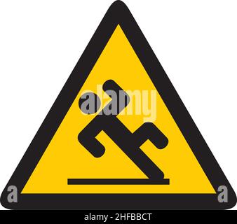 Schild für nassen Boden (rutschiges Warnsymbol). Vektorgrafik. Stock Vektor