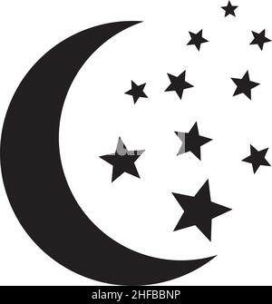 Vektor-Illustration von Mond und Sternen Stock Vektor