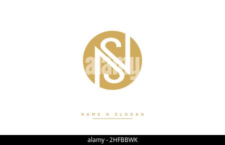 SN, NS Abstract Letters Logo-Monogramm Stock Vektor