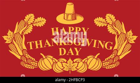 Thanksgiving Day Design. Vektorgrafik. Stock Vektor
