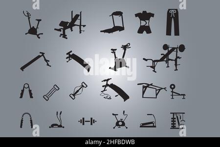 Gym Icon-Set Stock Vektor
