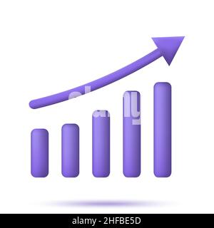 3D Symbol für wachsendes Diagramm Stock Vektor