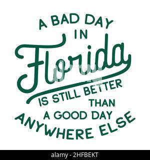 Handgeschriebene Briefe Aus Florida. Florida Typografie Zitate. Motivierendes Zitat Aus Florida. Vorlage für Karte, Poster, Banner, Druck für T-Shirt. Vektor. Stock Vektor