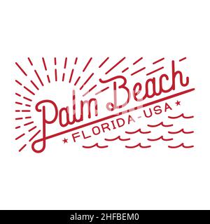 Palm Beach Designvorlage. Vektor und Illustration. Stock Vektor