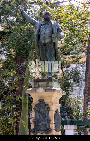 Monumento a Emilio Castelar presidente en la primera republica en Cádiz, Plaza de la Candelaria Stockfoto