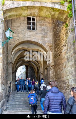 Arco que conecta la plaza de la inmaculada con la plaza del obradoiro Stockfoto