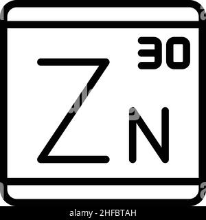Vektor der Kontur des Zinkelementsymbols. Vitaminfutter. ZN-Ernährung Stock Vektor