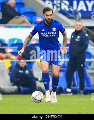 Cardiff, Großbritannien. 15th Januar 2022. 15th. Januar 2022: Cardiff City Stadium, Cardiff, Wales; Championship Football, Cardiff City versus Blackburn Rovers; Marlon Pack of Cardiff City Credit: Action Plus Sports Images/Alamy Live News Stockfoto