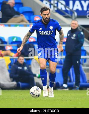 Cardiff, Großbritannien. 15th Januar 2022. 15th. Januar 2022: Cardiff City Stadium, Cardiff, Wales; Championship Football, Cardiff City versus Blackburn Rovers; Marlon Pack of Cardiff City Credit: Action Plus Sports Images/Alamy Live News Stockfoto