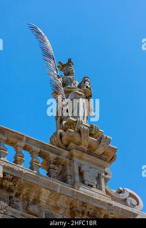 Catedral de Santiago de Compostela en la plaza del Obradoiro / Kathedrale von Santiago de Compostela auf der Plaza del Obradoiro Stockfoto