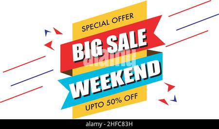 Verkaufsbanner Großer Verkauf An Diesem Wochenende Stock Vektor