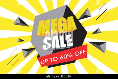 Sales Banner in 3D Vector. Stock Vektor