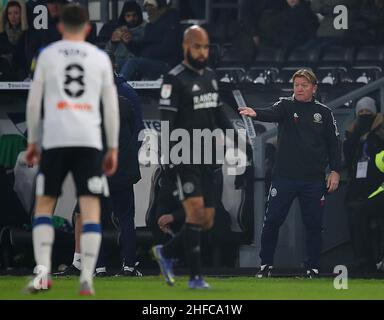 Derby, England, 15th. Januar 2022. Stuart McCall, stellvertretender Manager von Sheffield Utd beim Sky Bet Championship-Spiel im Pride Park Stadium, Derby. Bildnachweis sollte lauten: Simon Bellis / Sportimage Stockfoto