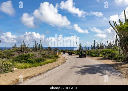 Jeep-Tour durch den Arikok National Park in Aruba Stockfoto