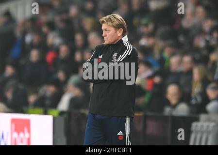 Stuart McCall Assistant Manager von Sheffield United während des Spiels in, am 1/15/2022. (Foto von Craig Thomas/News Images/Sipa USA) Quelle: SIPA USA/Alamy Live News Stockfoto