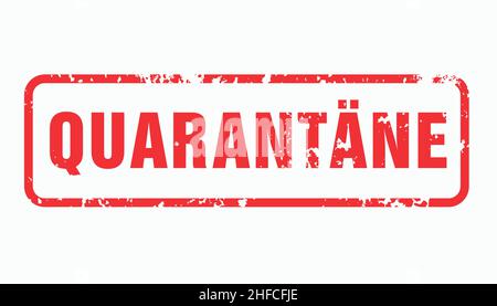 Quarantäne Grunge Vektorstempel auf weißem Hintergrund isoliert, Sperrkonzept auf weißem Hintergrund. Vektorgrafik. EPS 10-Vektordatei. Stock Vektor