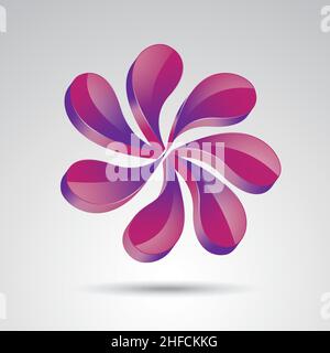 vektor abstrakt rosa Schönheit oder Kosmetik 3D Symbol, Logo isoliert Design. Vektorgrafik. EPS 10-Vektordatei. Stock Vektor