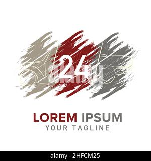 Automobil Werkstatt Industrie retro Auto 24h Garage Vektor Design Vorlage Logo Design. Corporate Design. Vektorgrafik. EPS 10-Vektordatei. Stock Vektor