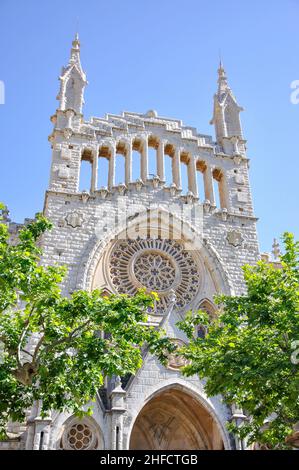 Kirche Sant Bartomeu, Placa de Sa Constitucio, Soller, Mallorca (Mallorca), Balearen, Spanien Stockfoto