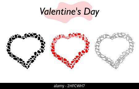 Ein Herz für den Valentinstag. Das Herz ist rot und fest gefüllt. Ein Symbol der Liebe und ein Valentinstag. Vektorgrafik. Stock Vektor