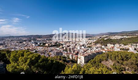 Luftaufnahme der Malga von Alcazaba, Malaga, Spanien Stockfoto