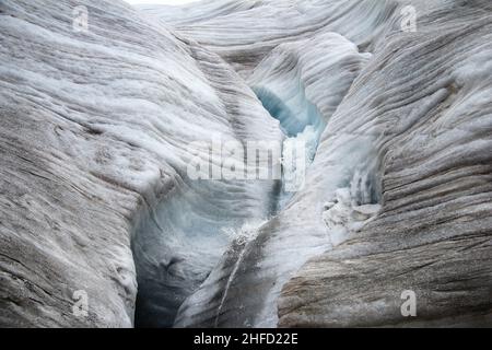 Fragment des AK-Kem-Gletschers, Belukha, Altai Stockfoto