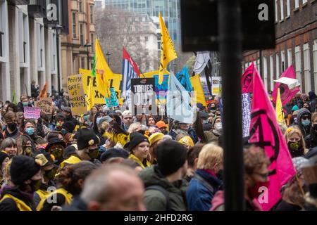 LONDON, Großbritannien 15th. Januar 2022. Töten Sie diese Woche den Bill-Protest in London, da das Oberhaus die letzte Lesung des Gesetzes über Polizei, Verbrechen, Verurteilung und Gerichte hören wird Stockfoto