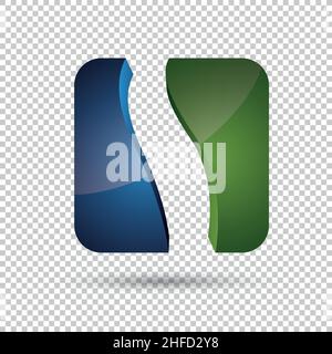 vektor abstrakt Wave Cube bunt 3D Symbol, Logo isoliert Design auf kariertem transparenten Hintergrund. Vektorgrafik. EPS 10-Vektordatei. Stock Vektor