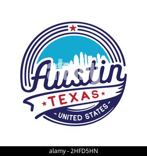 Logo von Austin Texas. City of Austin Vektor-Design-Vorlage. Stock Vektor
